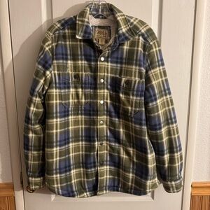 Grove & Hollow Plaid Utility Jacket - Blue and Olive Green